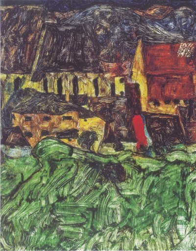 Cityscape of Krumau (St. Vitus Church with Houses) by Egon Schiele